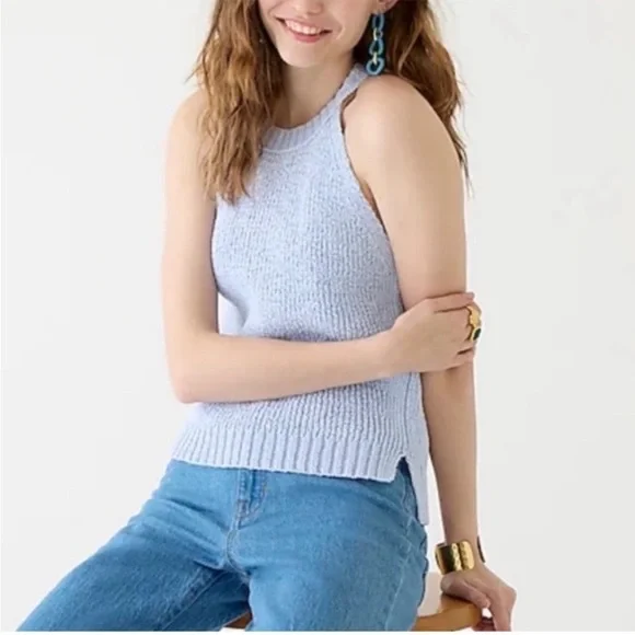 J Crew NWT Point Sur Sweater Tank Blue Size Small - Picture 2 of 9